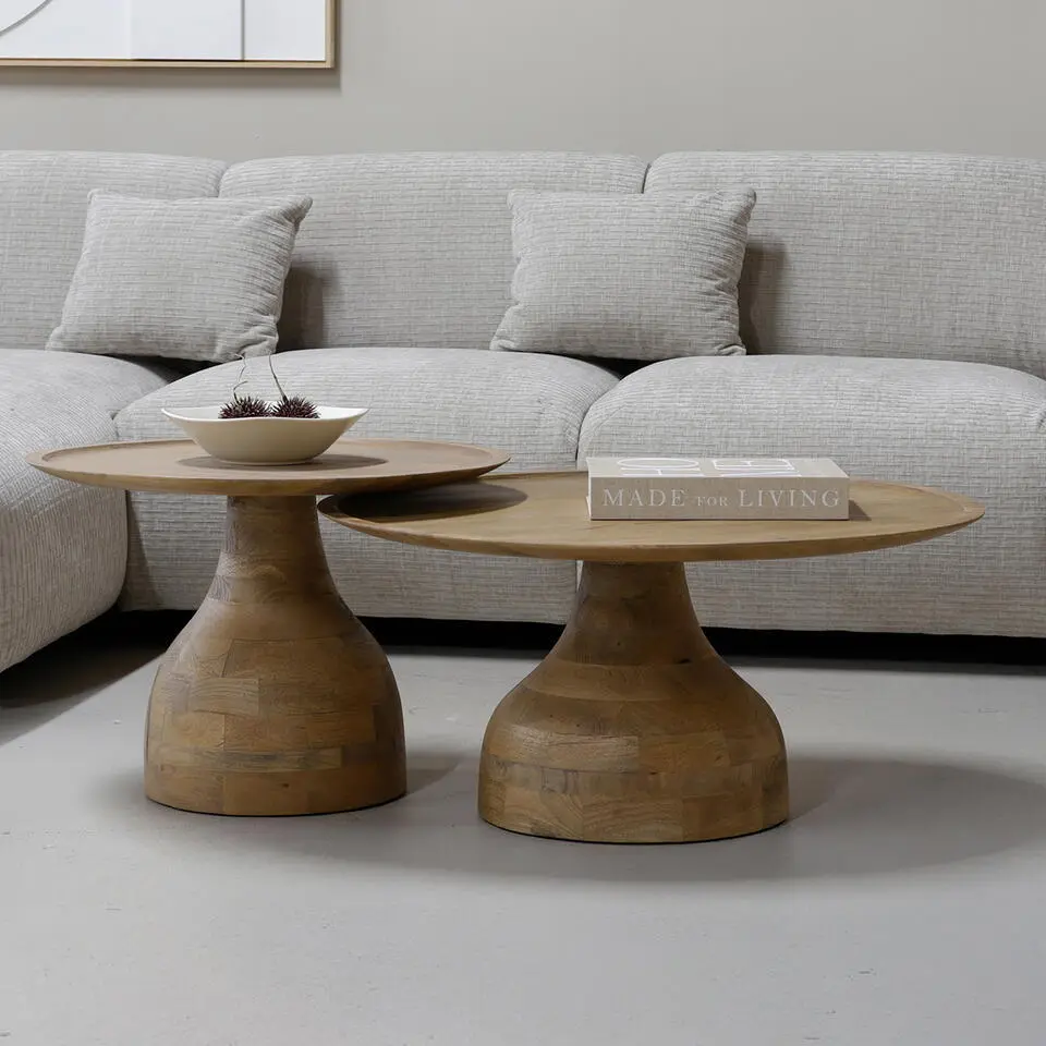 Salontafel Naturel Mangohout - &Oslash;80x39cm - Joji