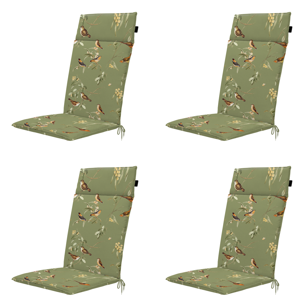 Madison tuintstoelkussen hoge rug Aria - groen - 120x50x4cm - set van 4