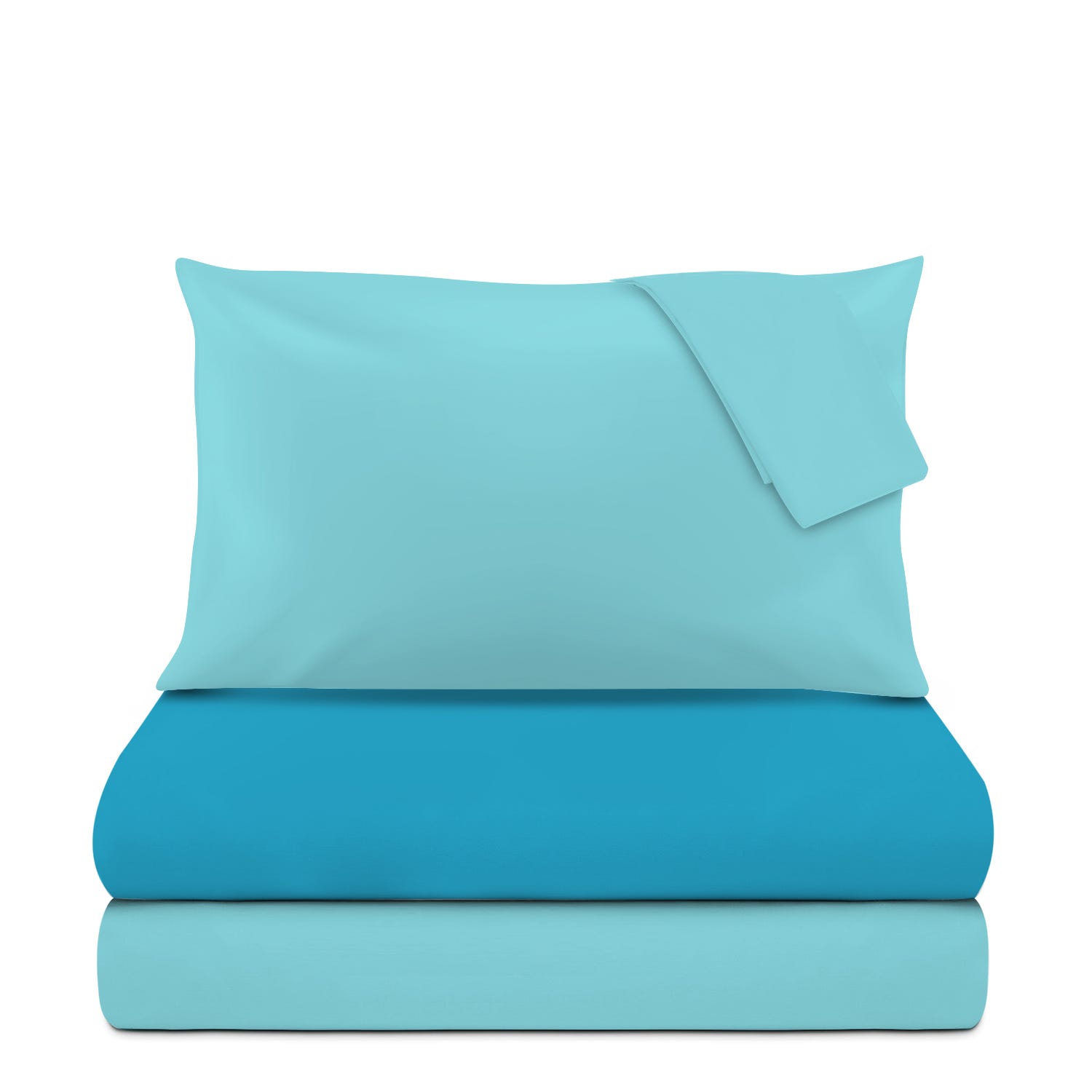 Completo letto matrimoniale cotone azzurro Nicoletta