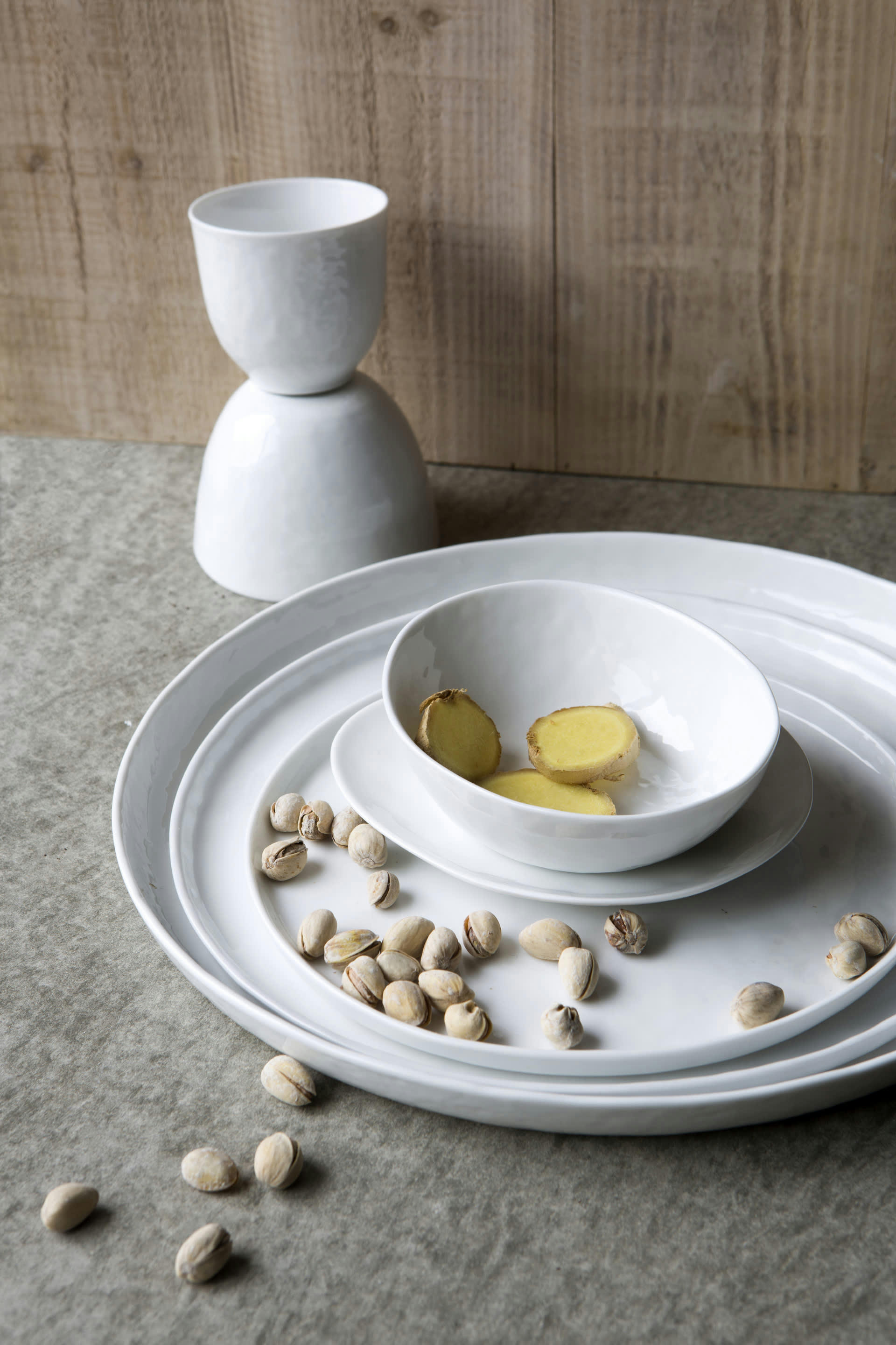 PORCELINO - Assiette plate en porcelaine blanc