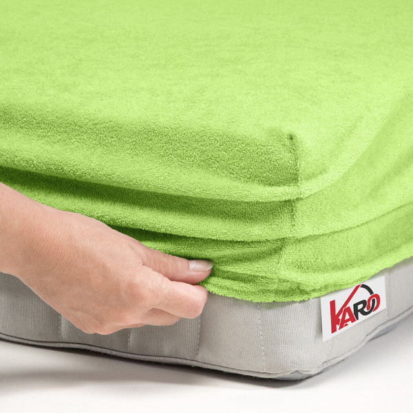 Prześcieradło frotte z gumką 160x200 limonkowe 058 KARO