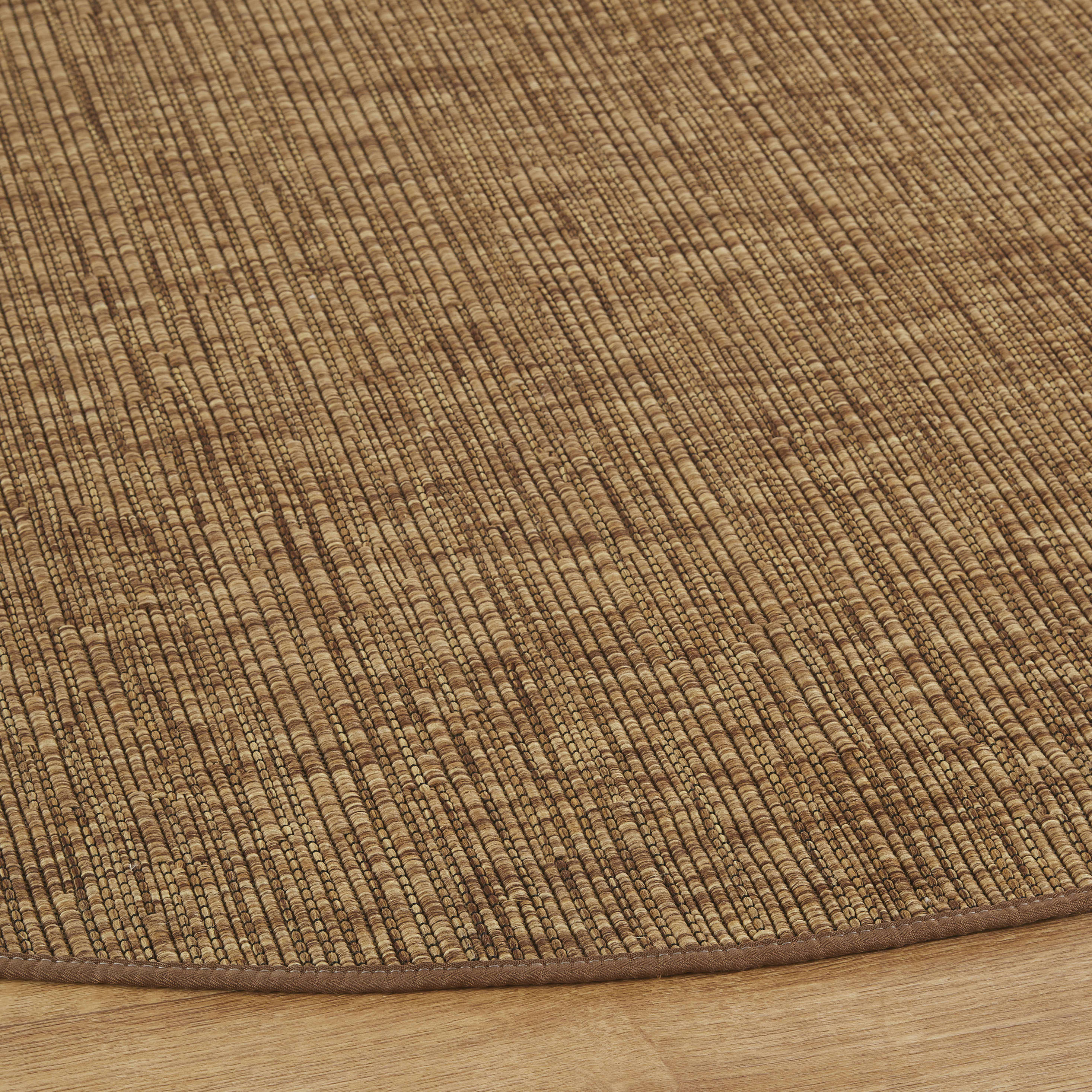 INDRA - Tapis d'extérieur rond tissé marron D200