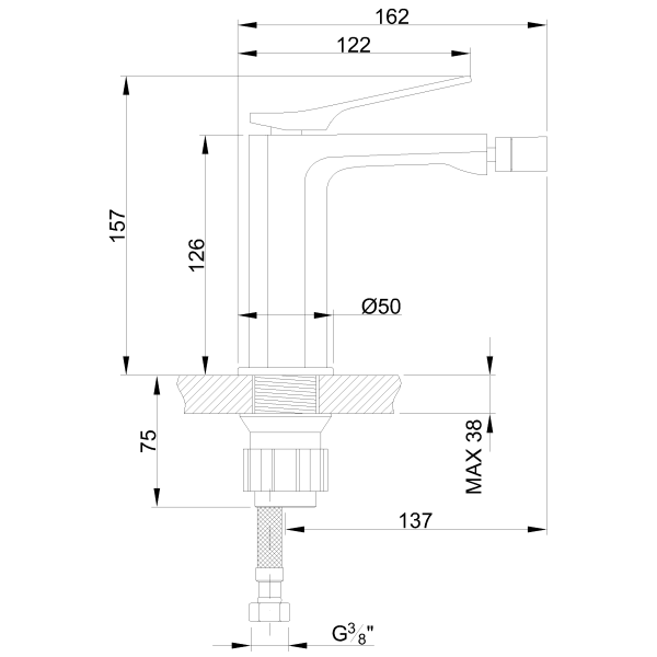 Bateria bidetowa Invena Neri chrom