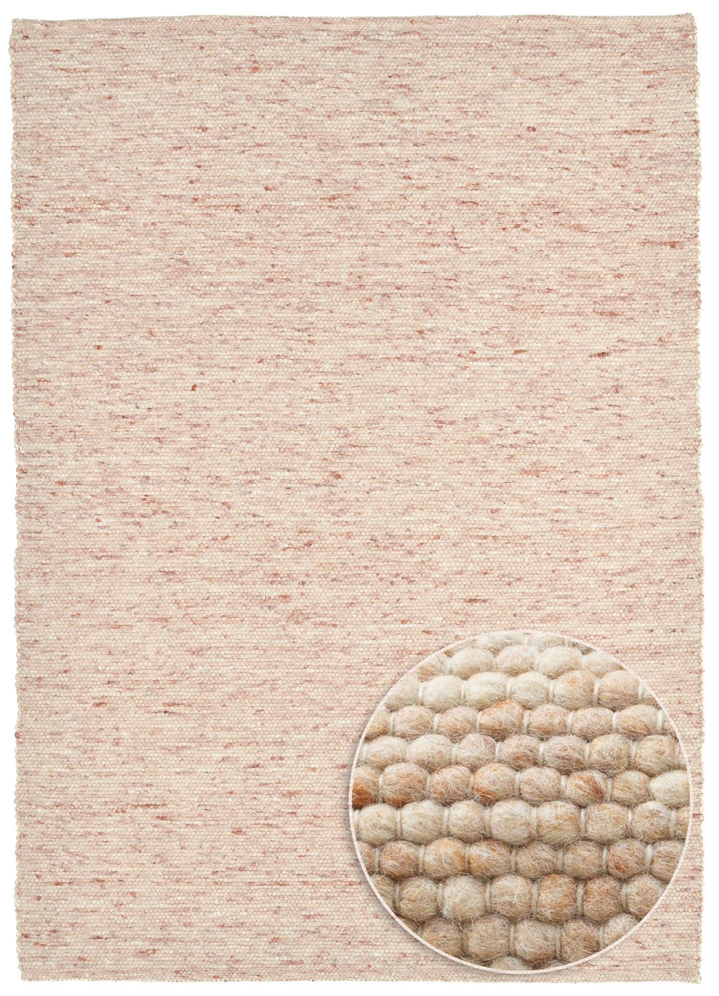 Theko Handgeweven wollen tapijt Alpen 170x240 cm - Donkerbeige
