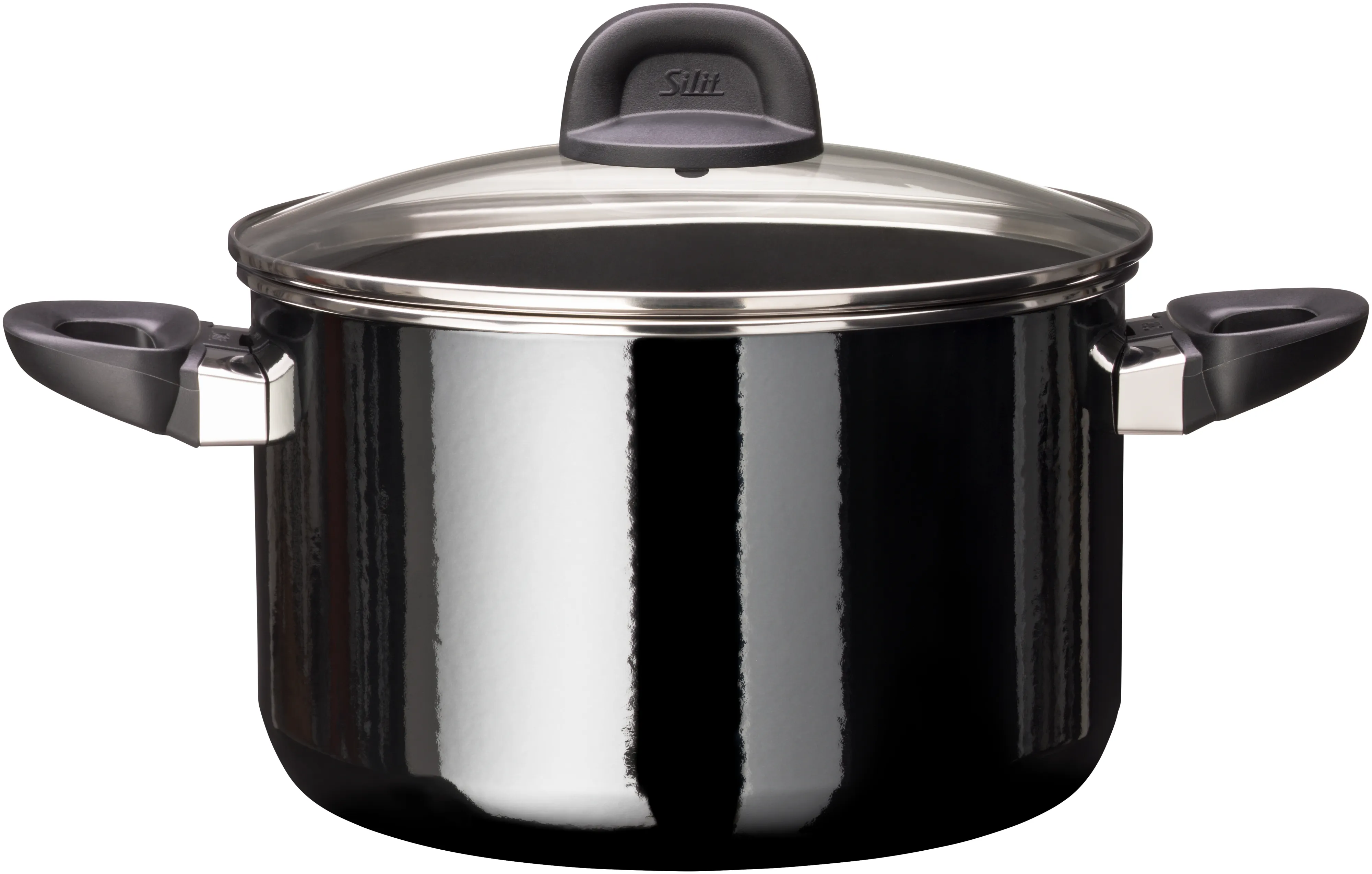 Silit Silargan Modesto Line Soup Pot 24cm with lid, Black