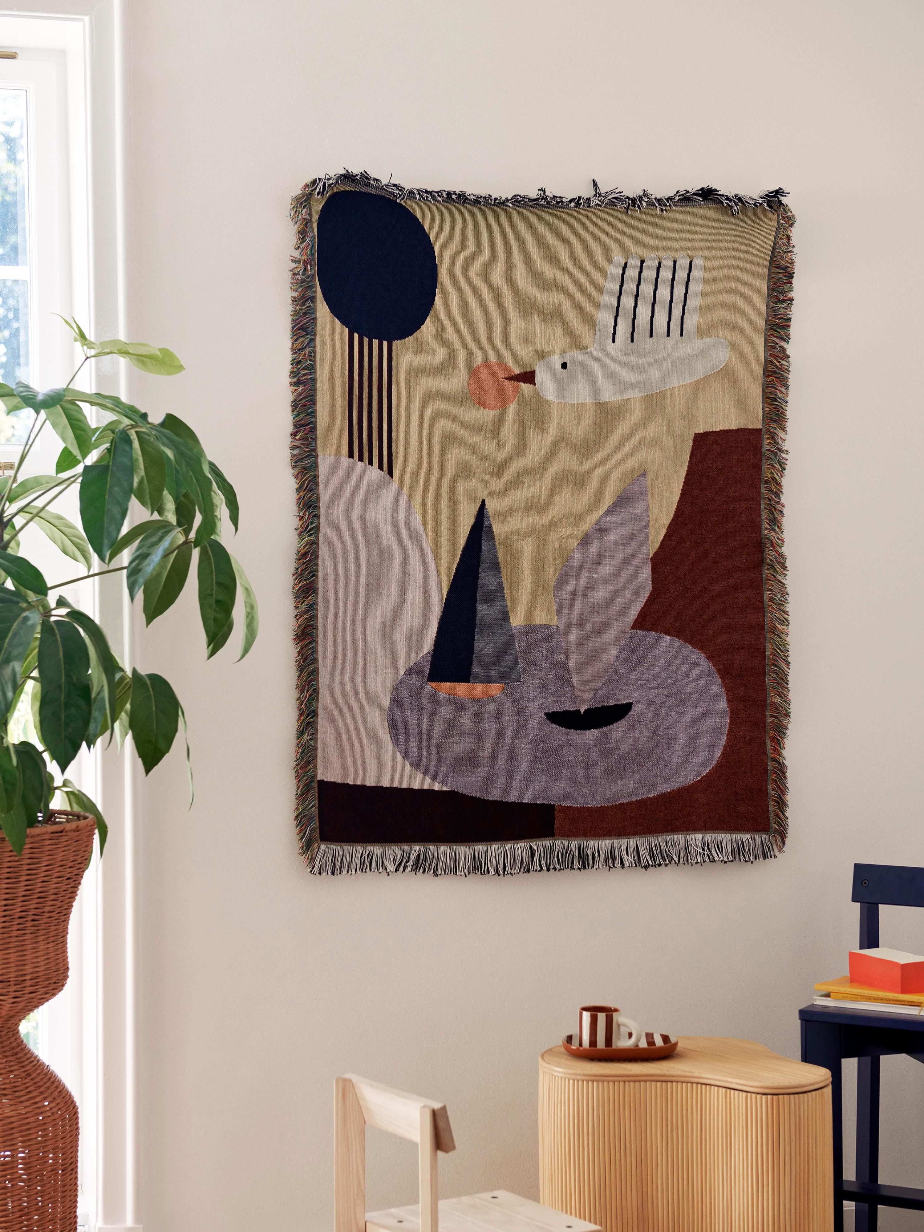 Decke Bird aus Bio-Baumwolle