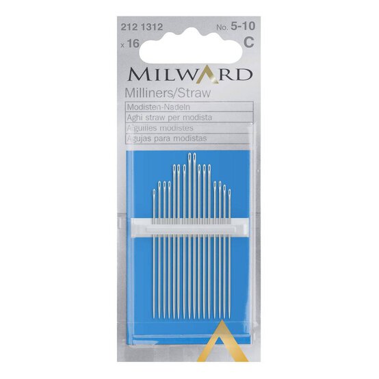 Milward Milliners or Straw Needle No. 5-10 16 Pack