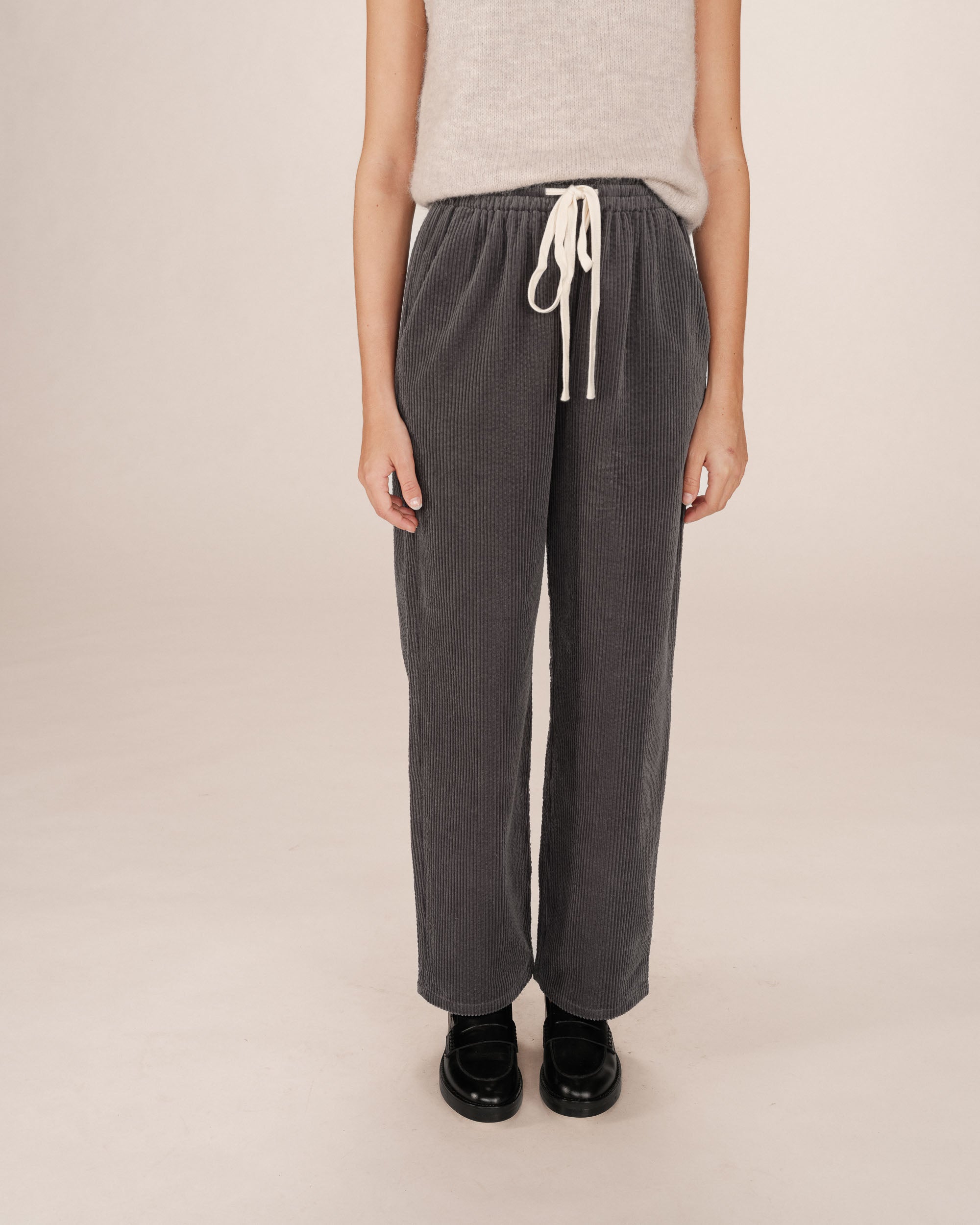 Pantalon large velours carbone Liberty