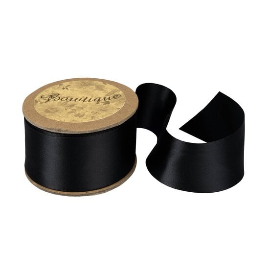 Black Double-Faced Satin Ribbon 36mm x 5m