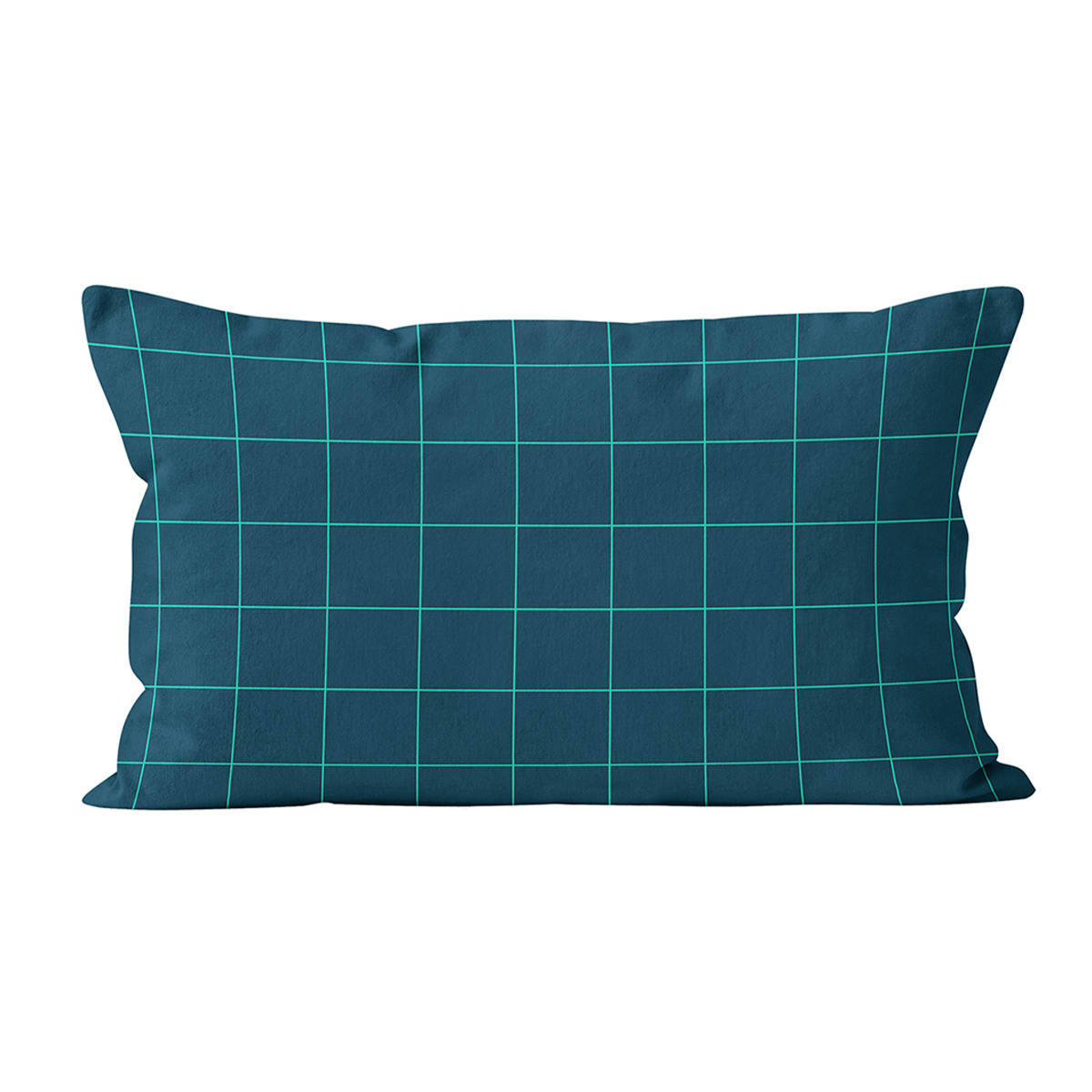 - Coussin motif velours Bleu vert 40x67cm