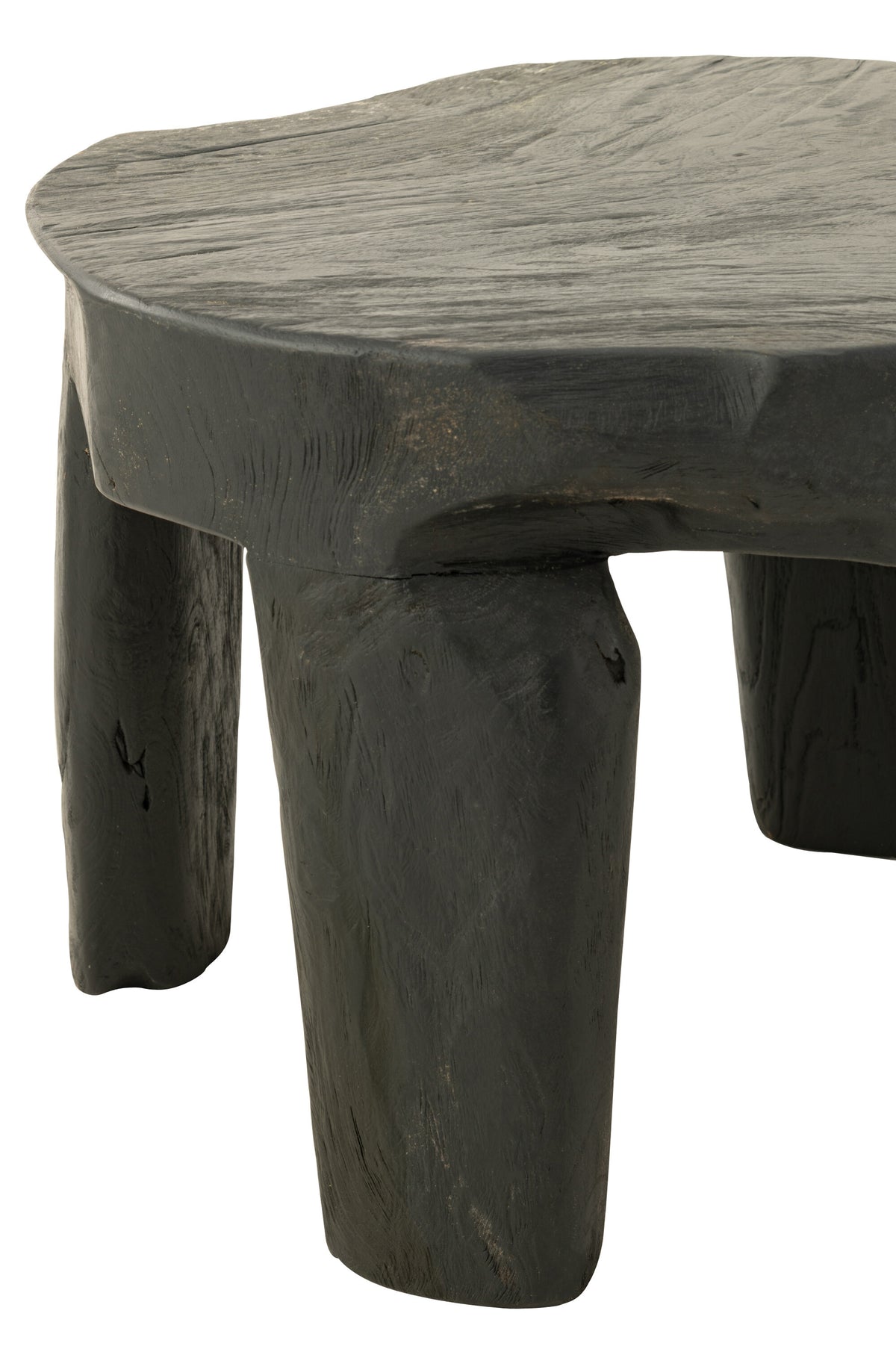 J-Line tafel Rond - hout - zwart - set van 2