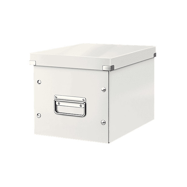 Boîte de rangement Cube en Carton Solide Taille Moyenne - Blanc