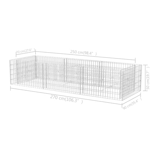 NNEVL Gabion Raised Bed Steel 270x90x50 cm