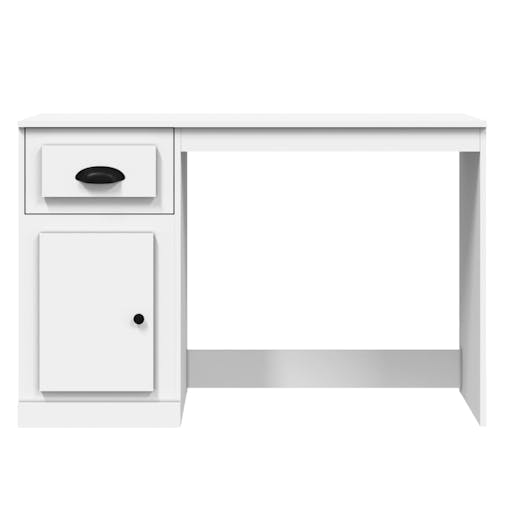 NNEVL Desk with Drawer High Gloss White 115x50x75 cm Engineered Wood