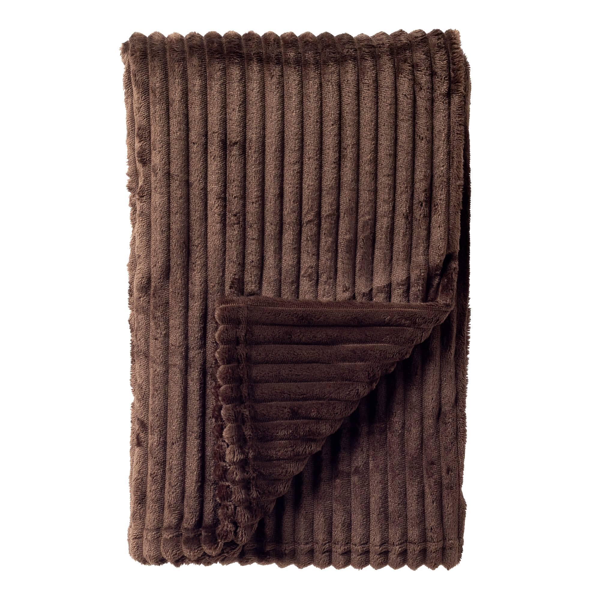 MARTHY - plaid 140x180 cm - ribfluweel - gerecycled - Chocolate Martini - bruin