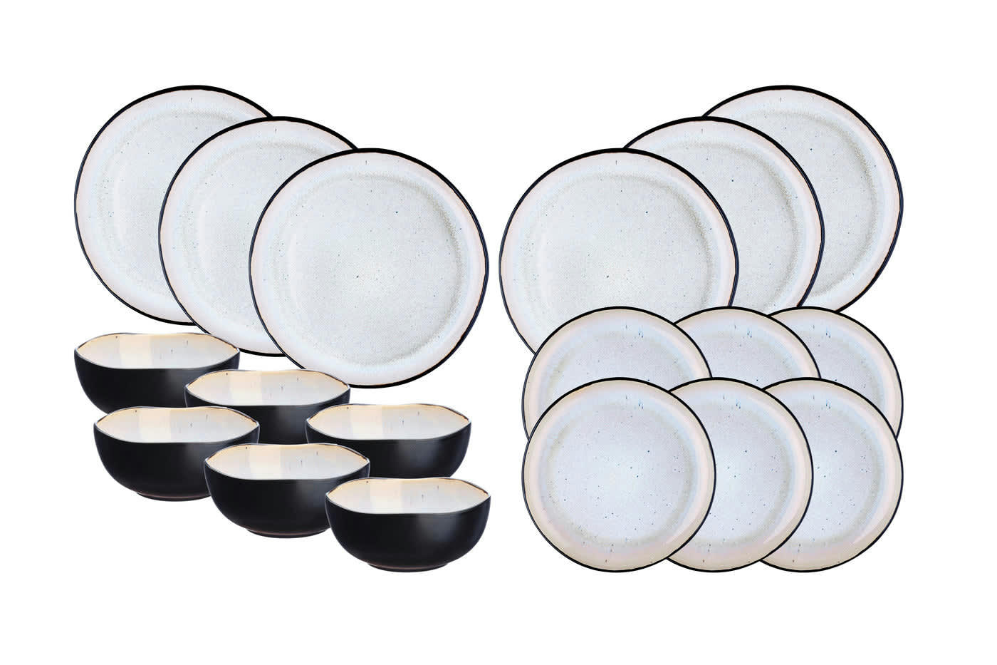 REACTIV - Set vaisselle 18 pièces en grès blanc