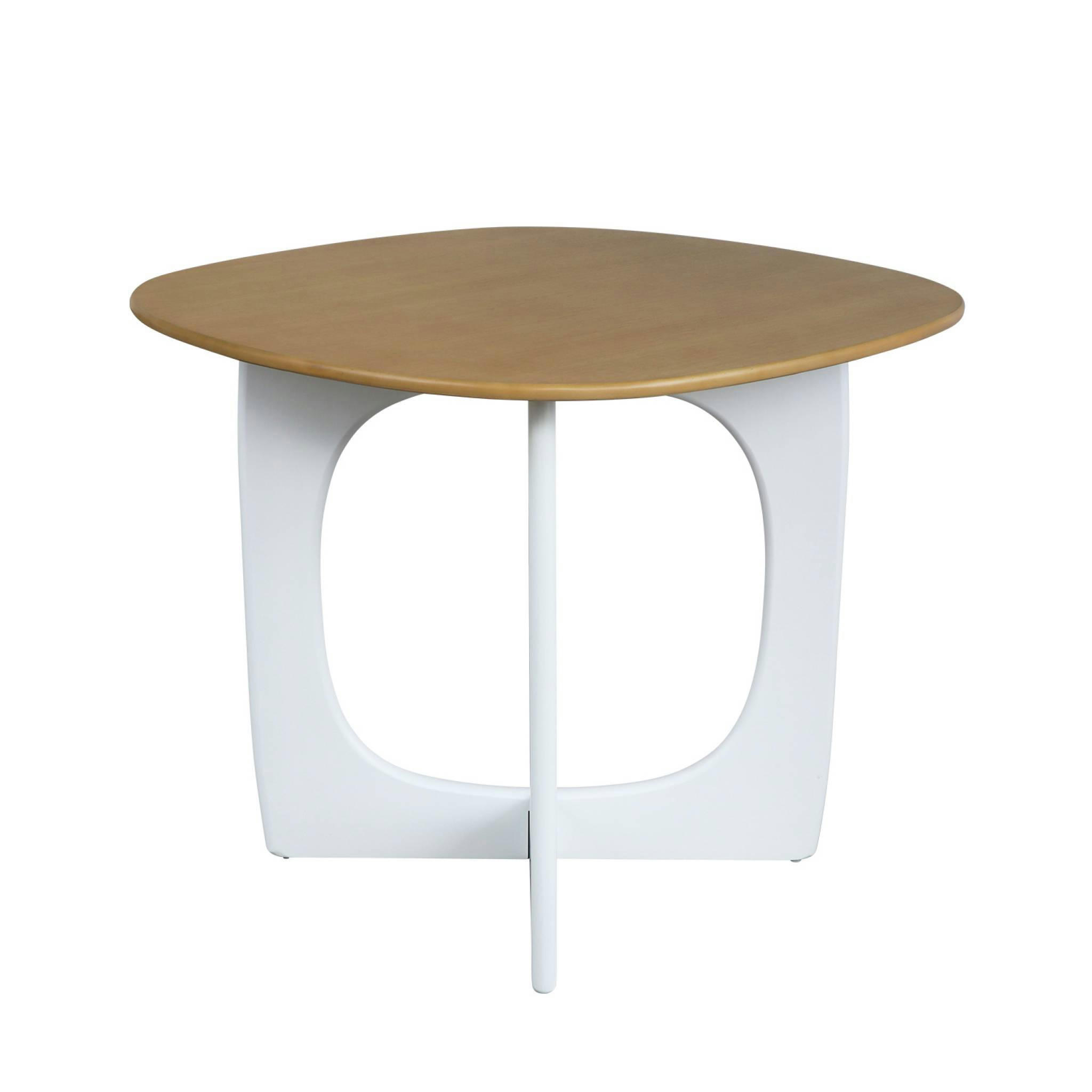 OLYMPIE - Table à manger carrée 4 places mdf placage chêne