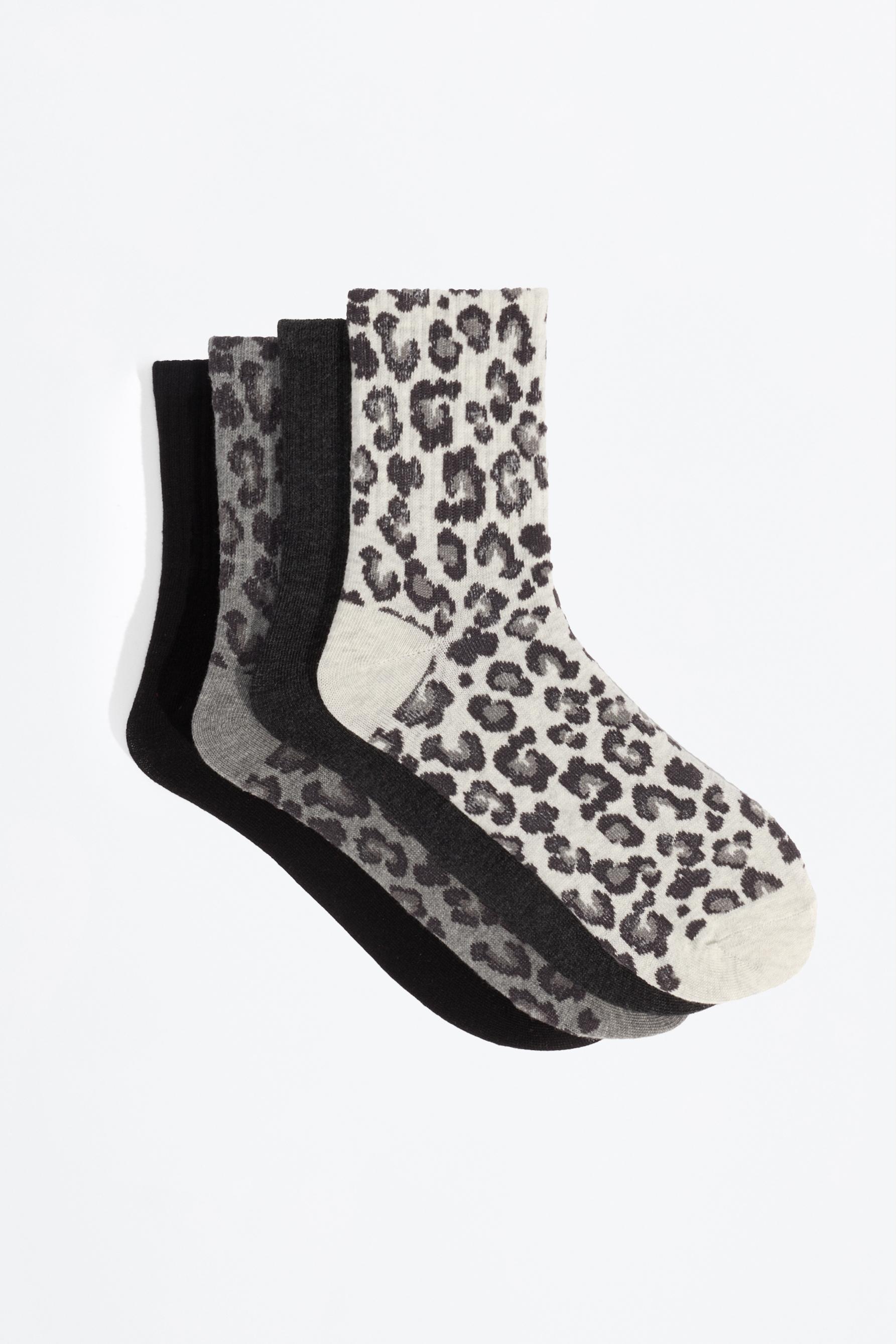 Calcetines cortos animal print (Pack 4)