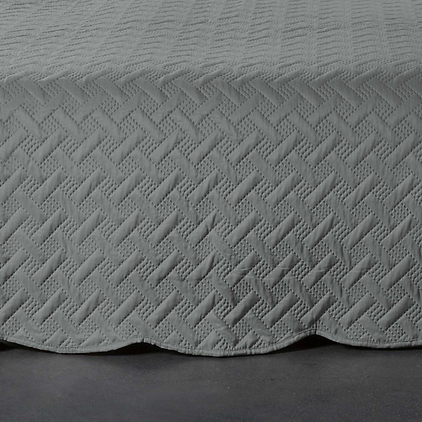 Couverture molletonné surpiquage graphique (150x150 cm - Gris Foncé)