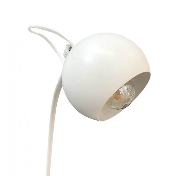 Lampadaire 126 cm fin en métal blanc et abat-jour rond - PIXAR 8488