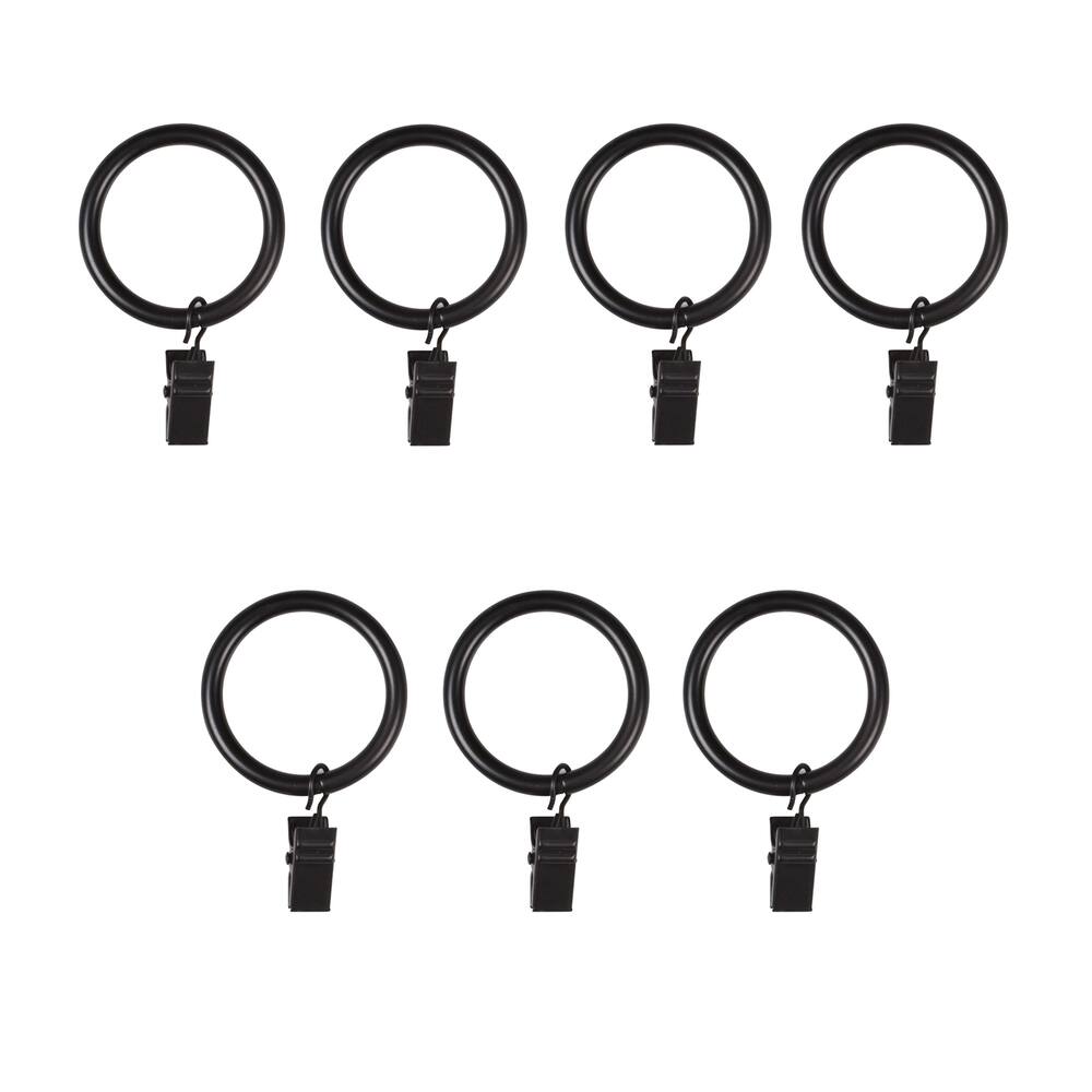 For Living Loft Steel Curtain Clip Rings, Large, 7-pk, Assorted Colours, 1-in