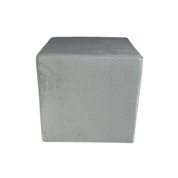 Pufa ELEMENT 40x40 cm kwadratowa trudnopalny welur do salonu jasno szara