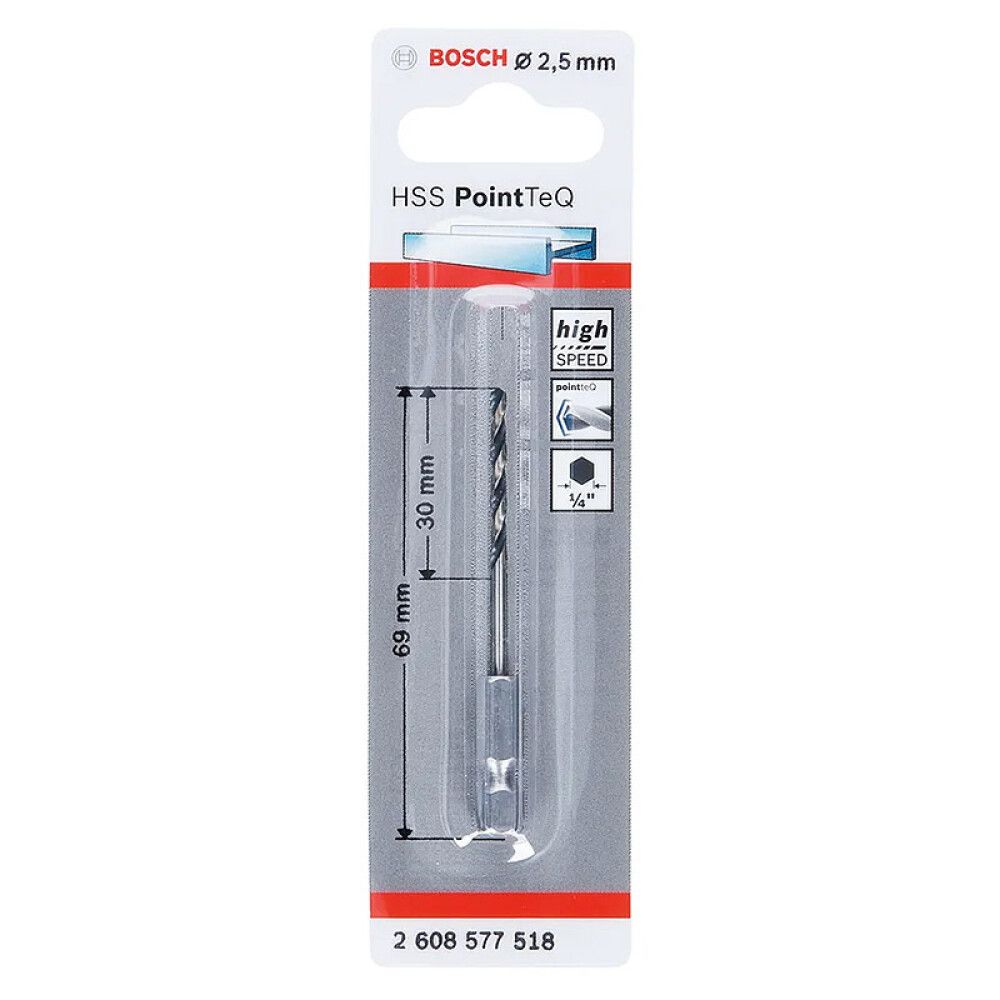 METALLBOR BOSCH HSS POINTTEQ HEX 2,5X69MM