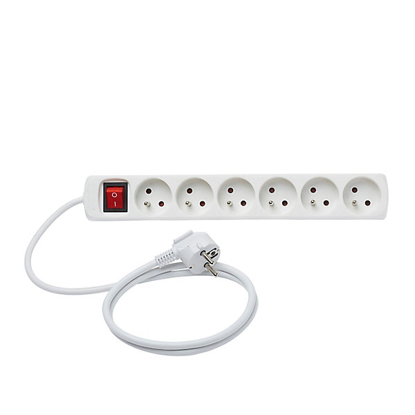 Multiprise avec interrupteur 6 prises 1m