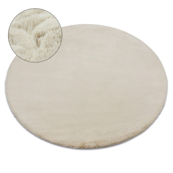 Dywan BUNNY beż IMITACJA FUTRA KRÓLIKA koło 80 cm