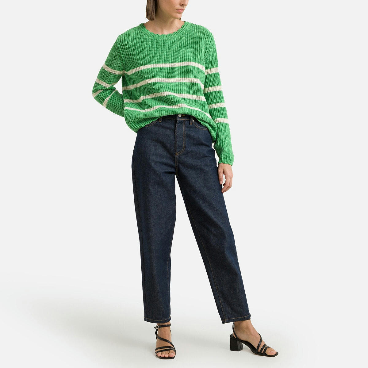 Pull rayé, col rond