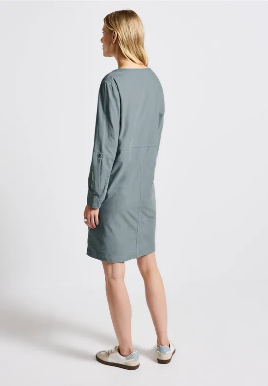 Cordkleid mit Split Neck