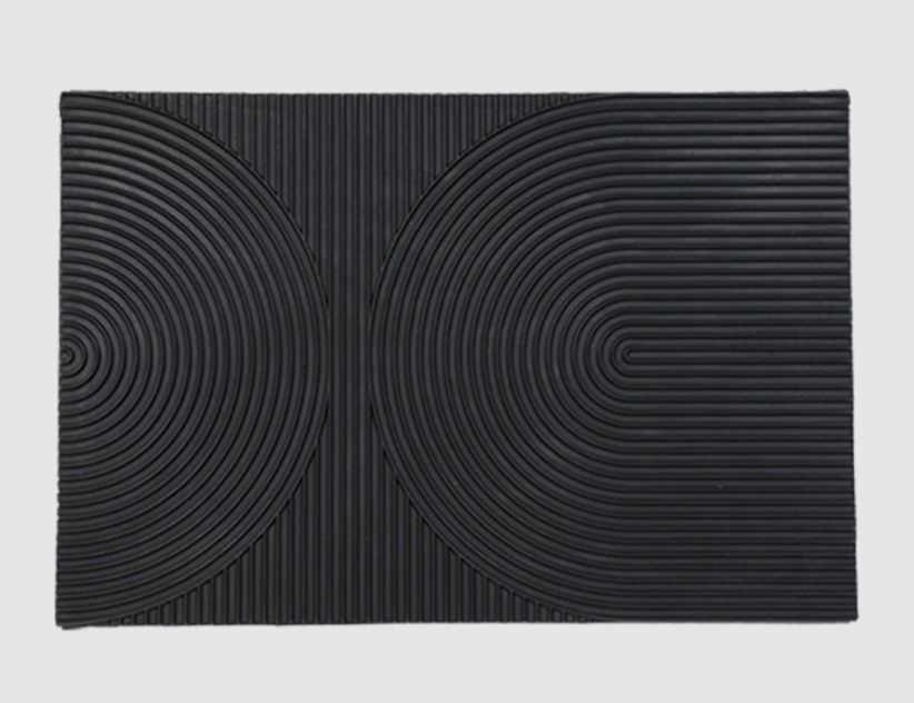 Gummimatte Schwarz Modern