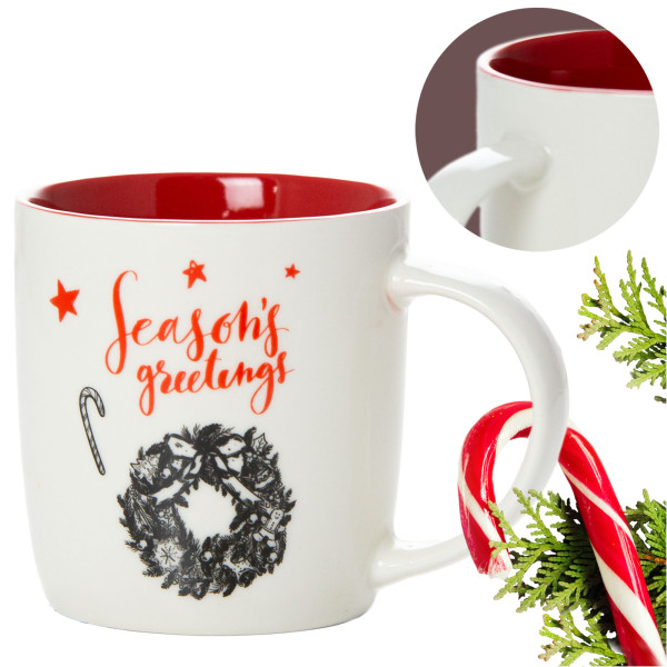 Kubek Świąteczny Ceramiczny Boże Narodzenie 370 Ml Stroik
