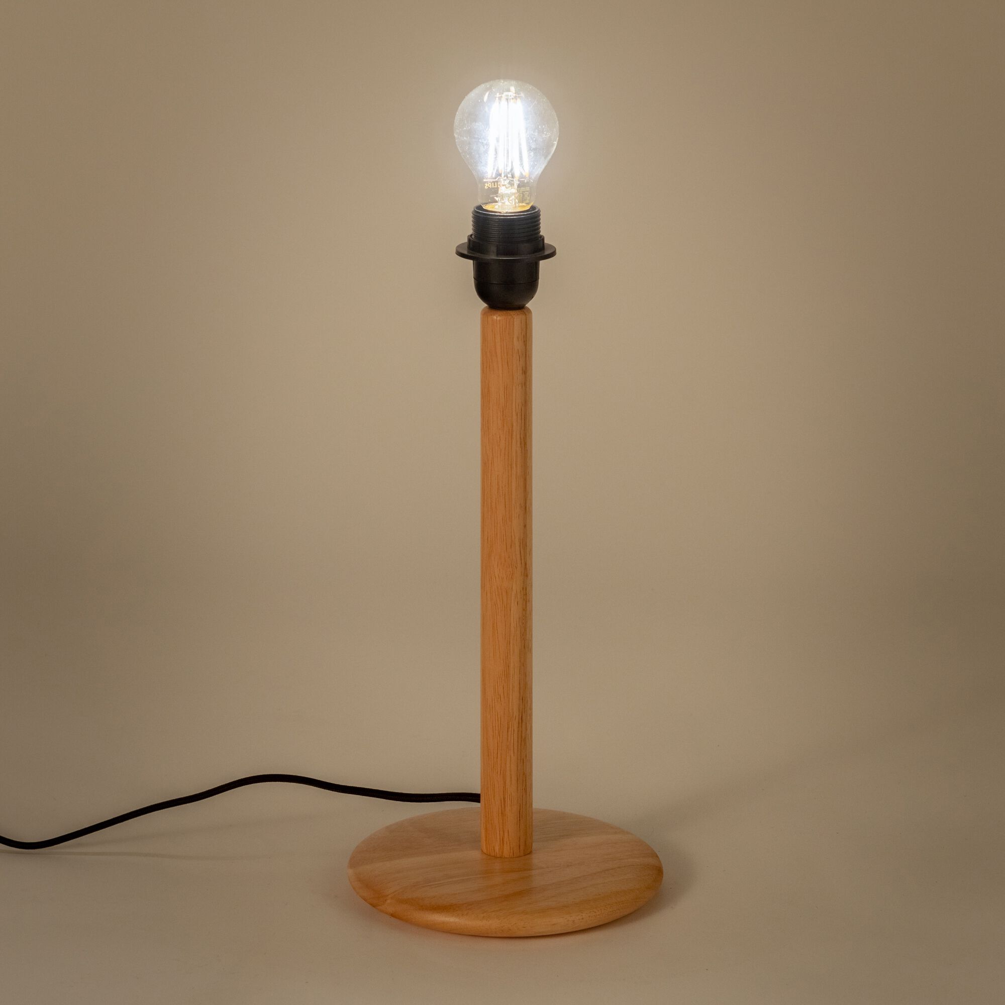 MILINA - Pied de lampe en hévéa H41,5cm - bois clair