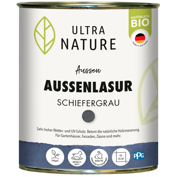 Holzlasur, schiefergrau 2,5 Liter
