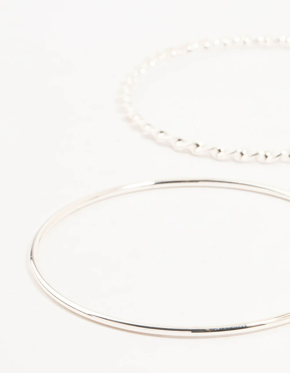 Silver Twisted Bangles 4-Pack