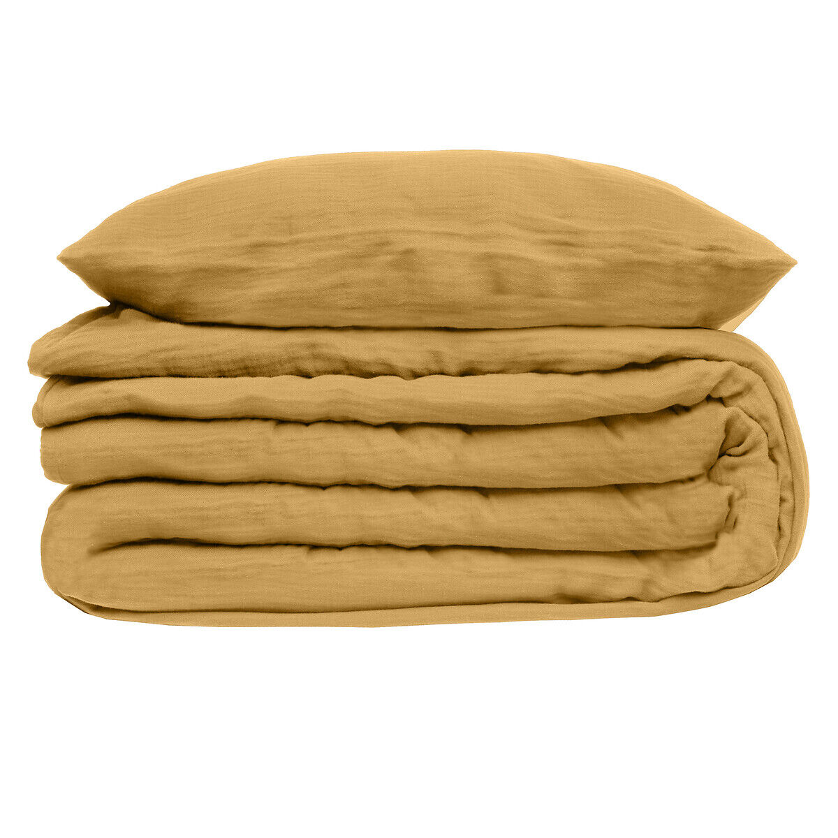 Capa de edredão e 2 capas de almofada gaze ocre 220x240cm
