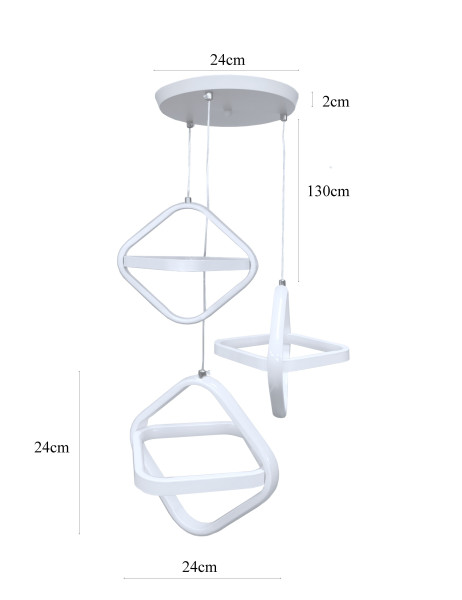 Lampa geometryczna LED klosz w