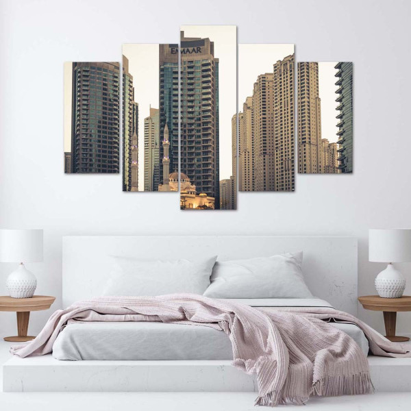 Feeby Obraz 5 częściowy na płótnie Wieżowce w Dubaju 100x70