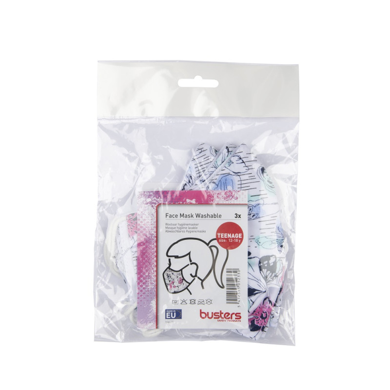 Masque en tissu Girl 12/18 ans 3 pièces