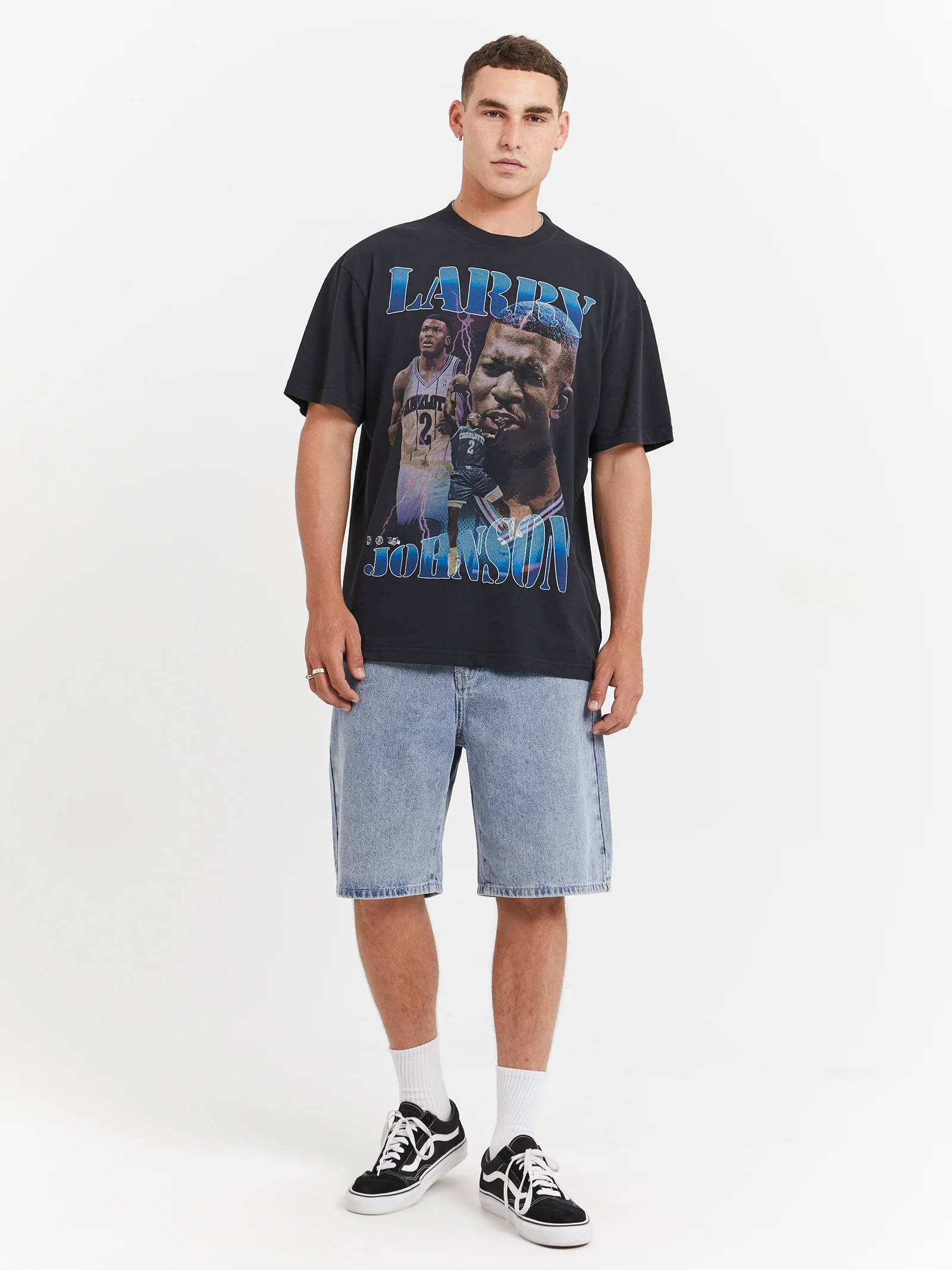 Larry Johnson Charlotte Hornets Player & Stats T-Shirt