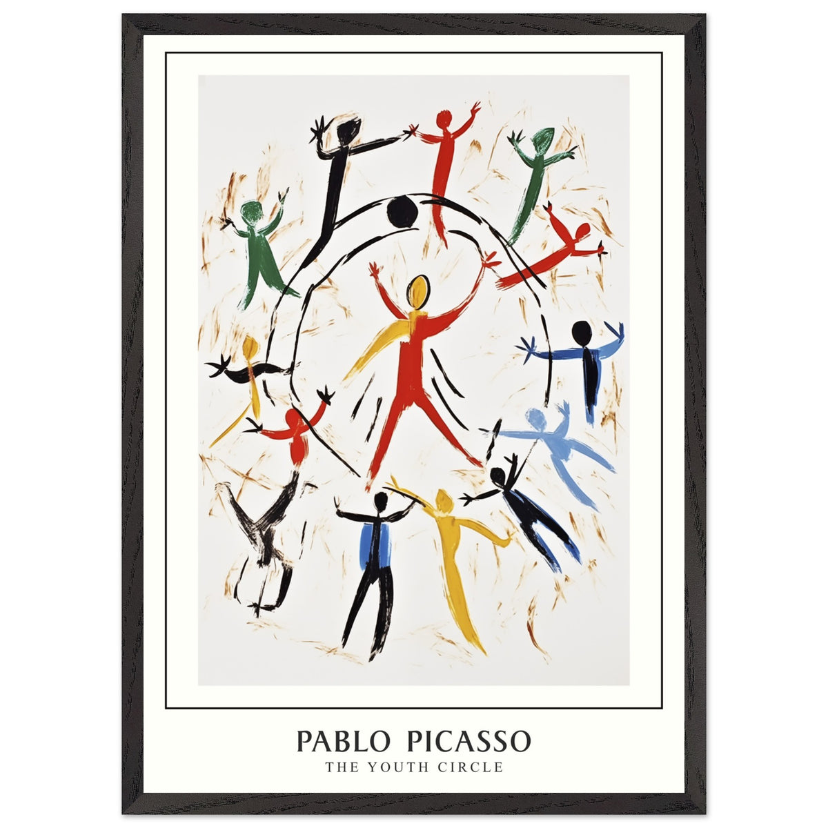Artfulprints Poster met Lijst Pablo Picasso - The youth circle  - 50x70 cm - Meerkleurig