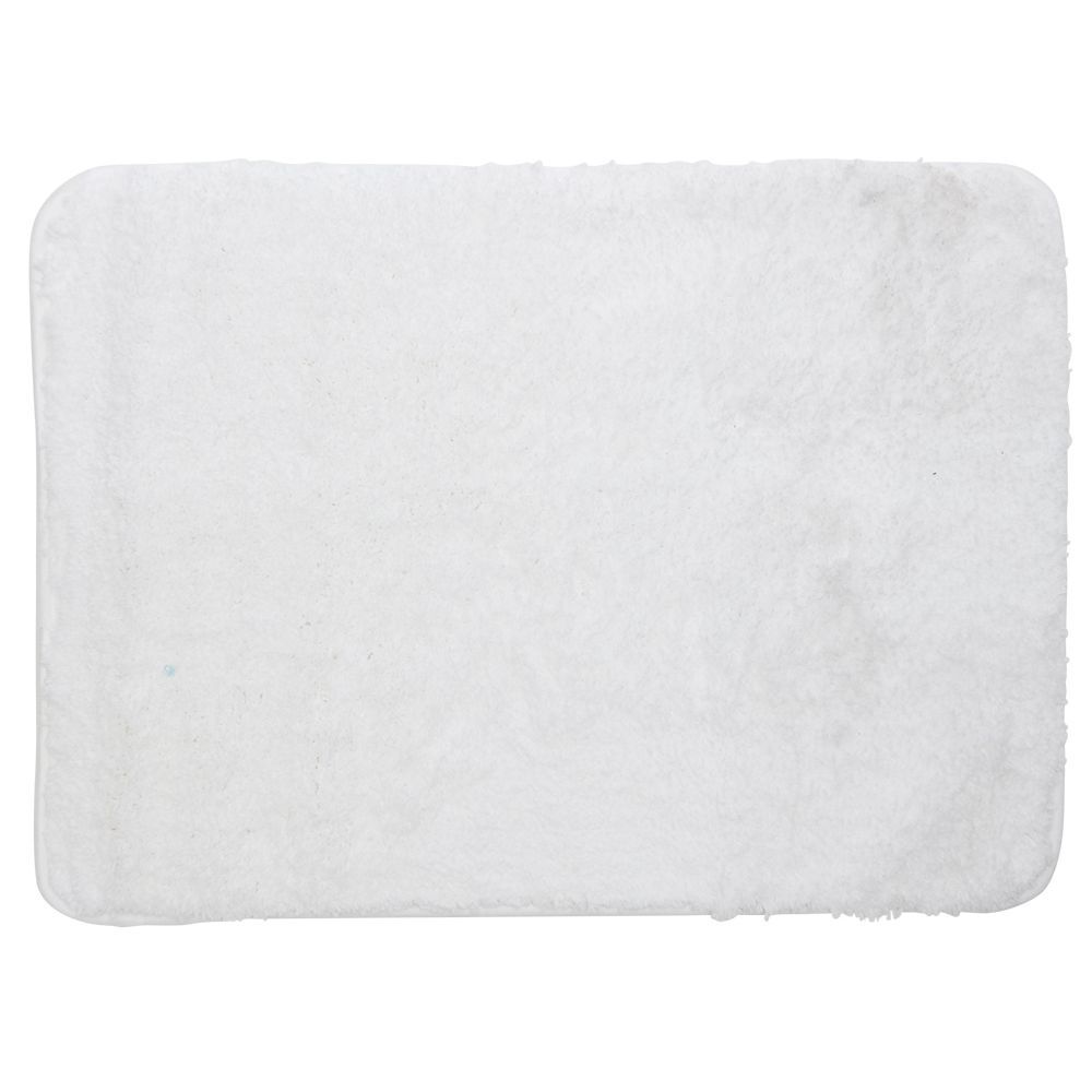 Tapis de salle de bain uni blanc 45x75 cm