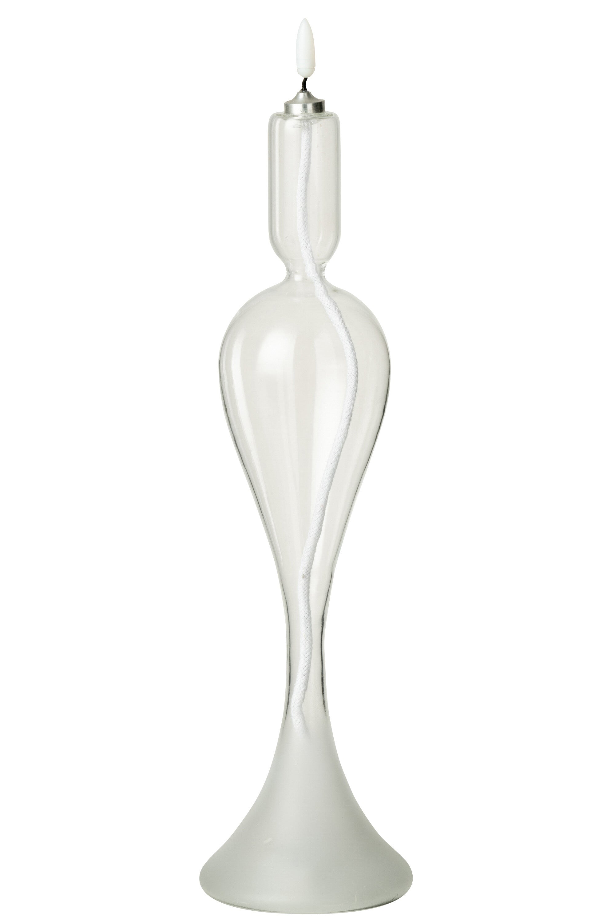 J-Line kaars - glas - transparant - large - LED lichtjes