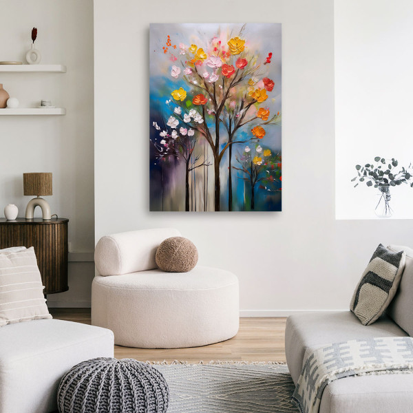Feeby Obraz na płótnie, Drzewo Abstrakcja Kwiaty 40x60