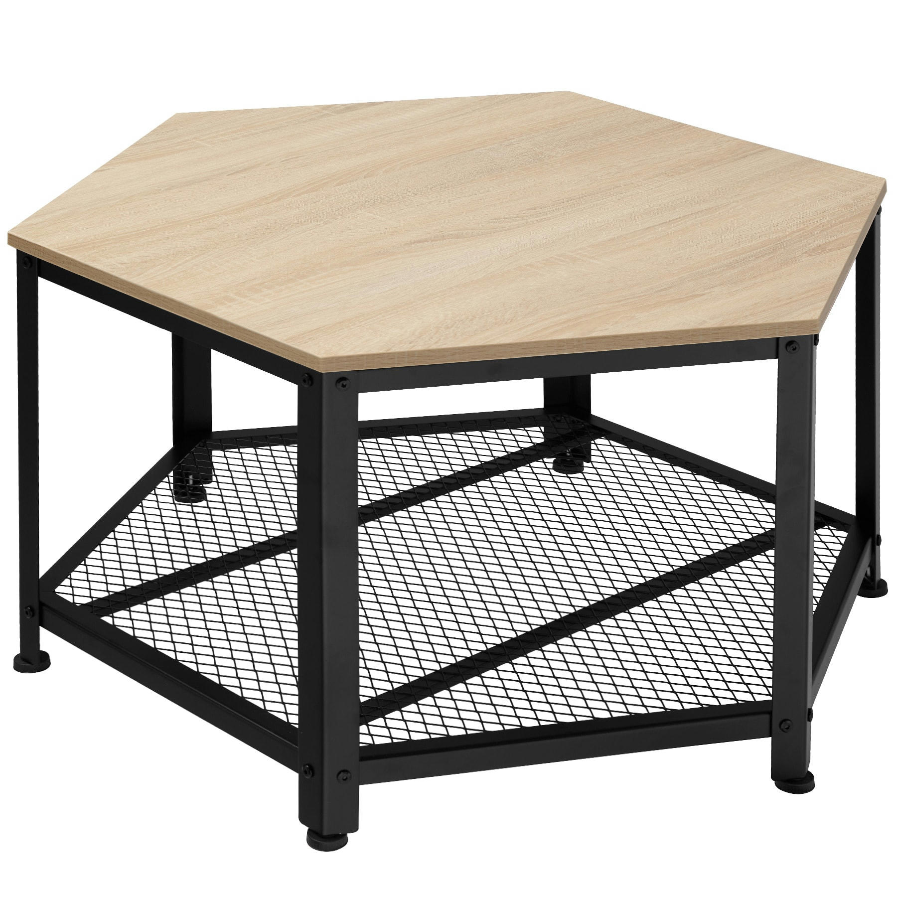 - Table basse salon Style industriel Bois clair industriel, Chêne Sonoma