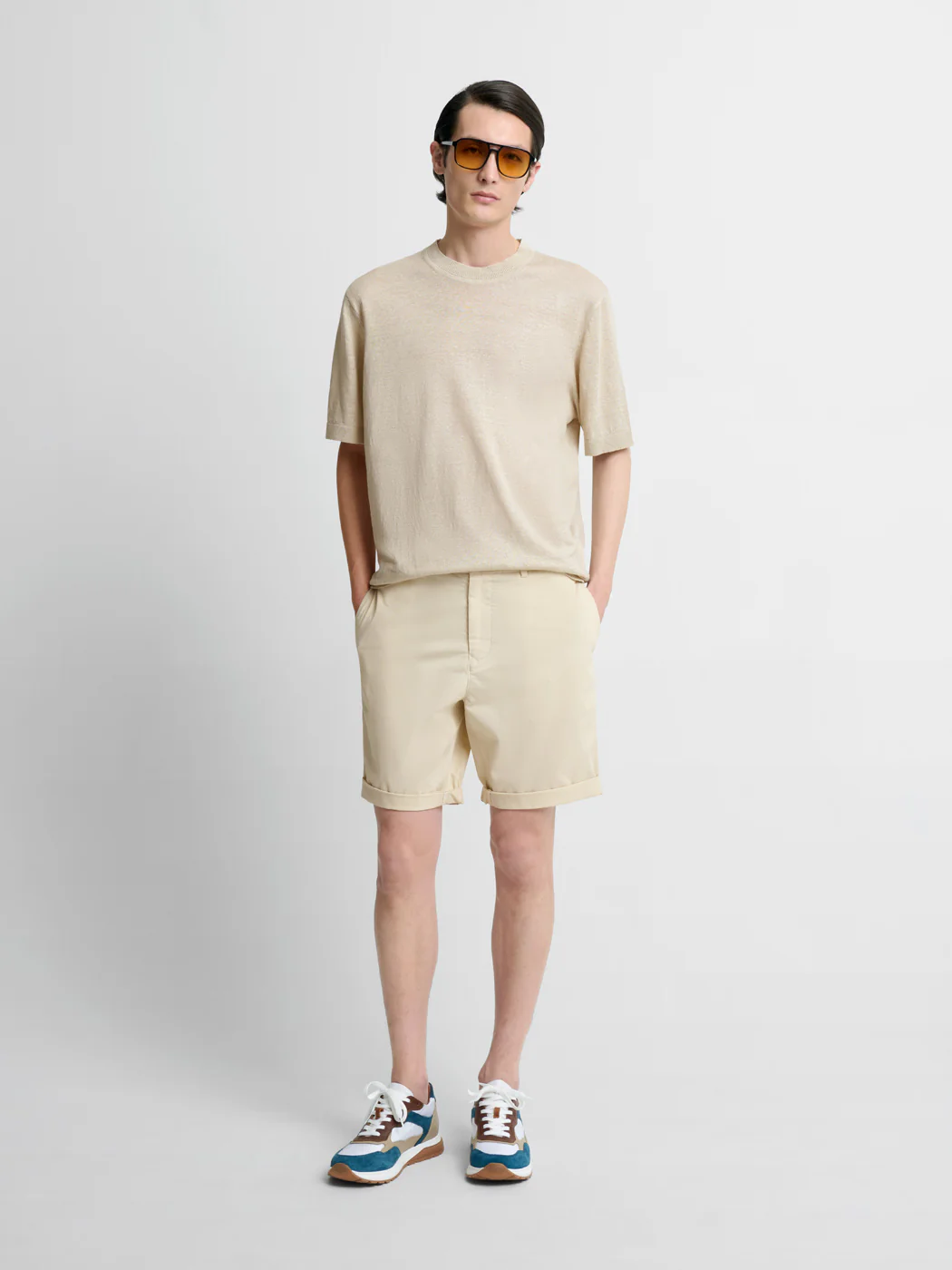 Bermuda slim taille semi-élastiquée