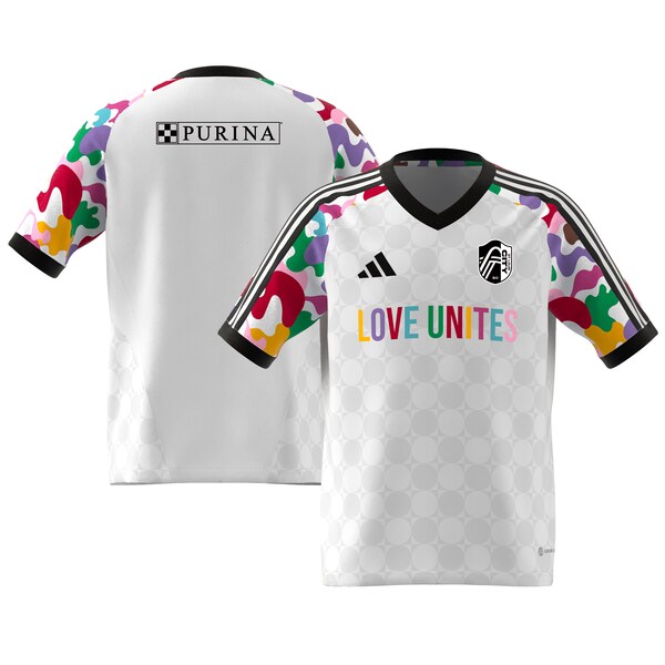 St. Louis City SC adidas Youth 2024 Pride Pre-Match Top - White