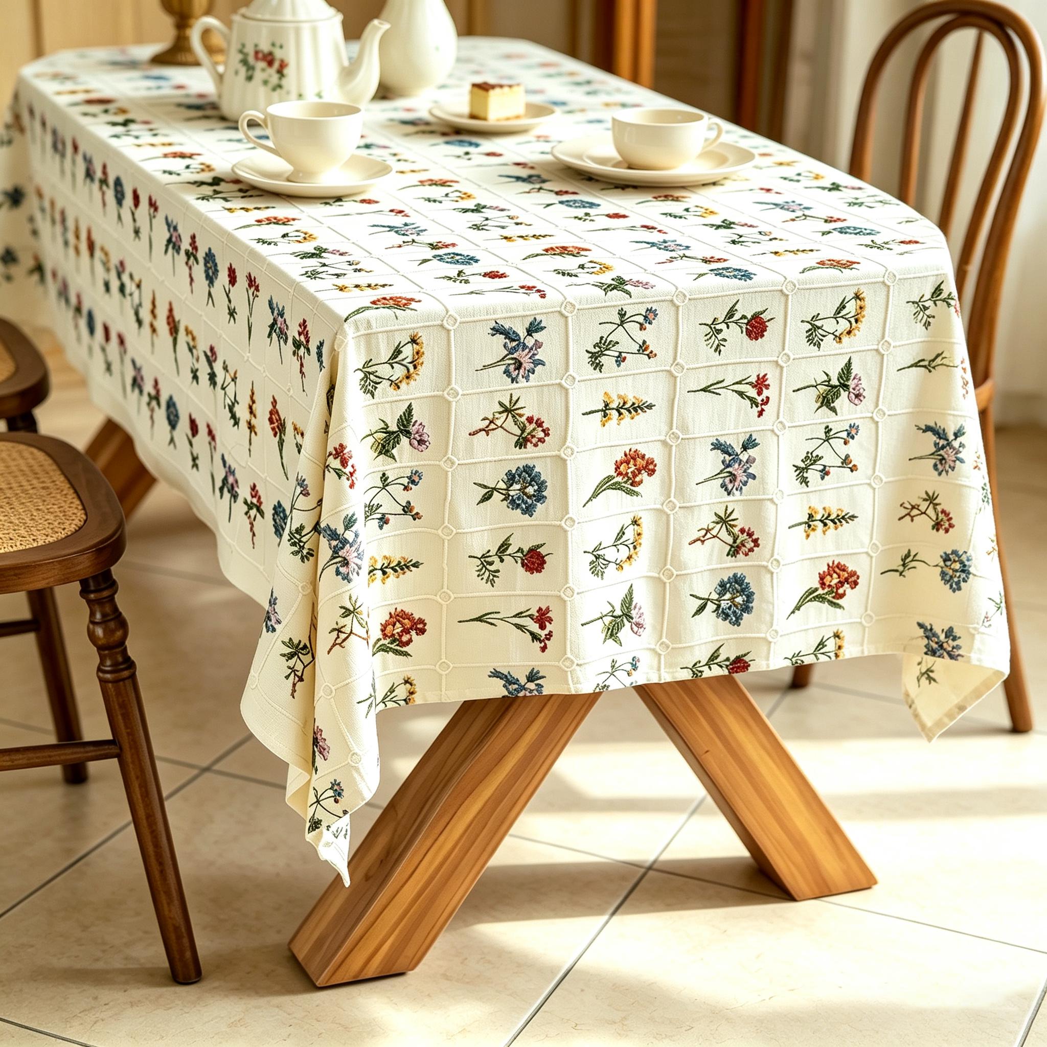 Handmade Farmhouse Tablecloth, Cotton-Linen Tablecloth, Indoor Outdoor Party Table Decor, Vintage Rustic Tablecloth, Housewarming Gift