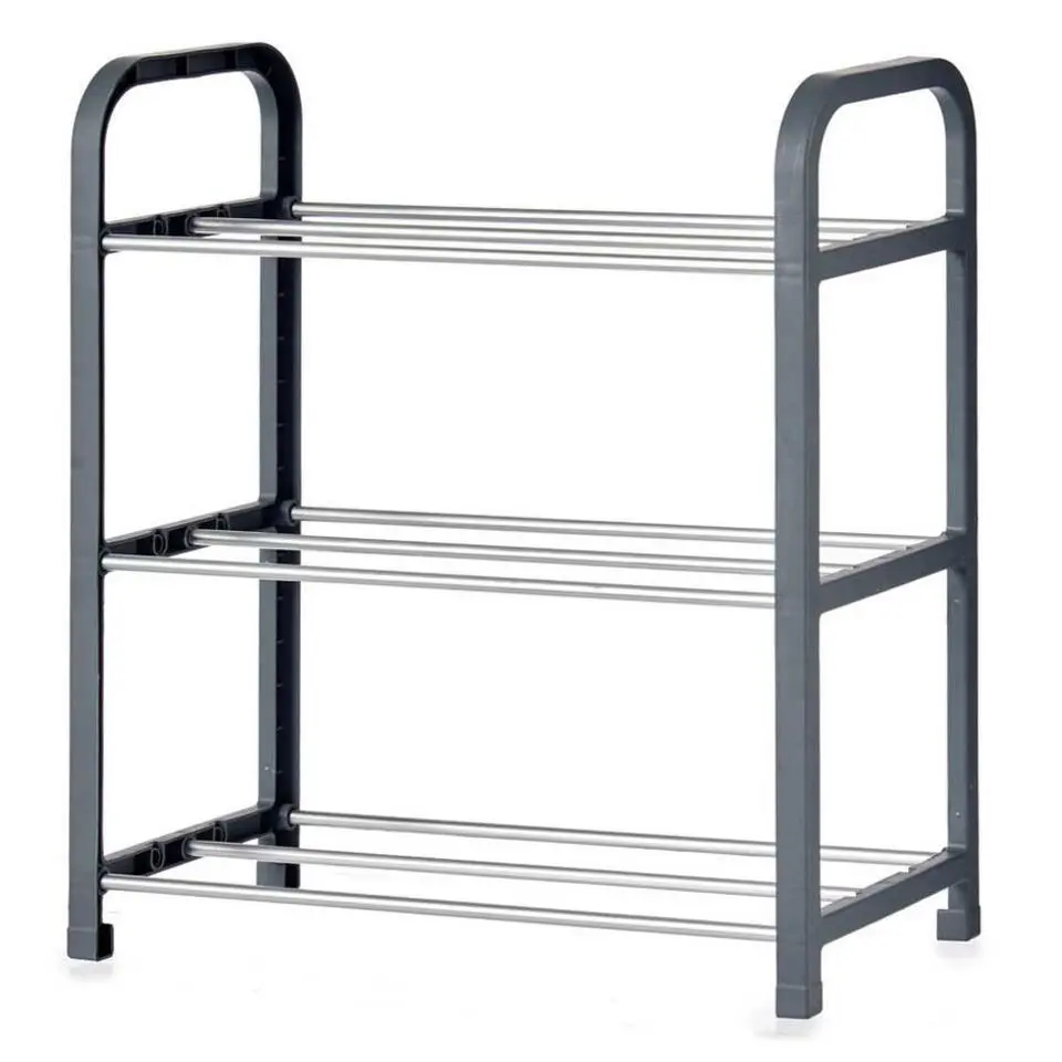 Arte r Schoenenrek - grijs - metaal en kunststof - 3-laags - 40 cm